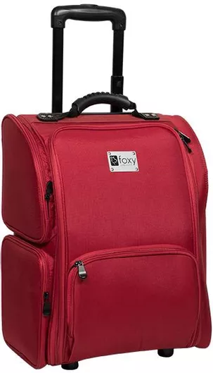 Βαλιτσάκι Αισθητικής Υφασμάτινο Τροχήλατο Κόκκινο Υ45xΠ39xΒ24cm