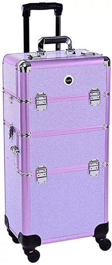 Βαλιτσάκι Αισθητικής HC0008W13 Μεταλλικό Τροχήλατο Μοβ Υ80xΠ36xΒ25cm