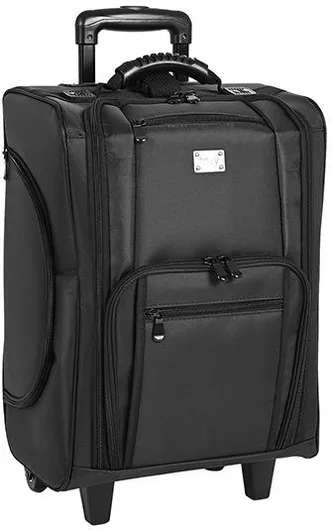 Βαλιτσάκι Αισθητικής Koncai Μεταλλικό Τροχήλατο Μαύρο Υ52xΠ36xΒ24cm