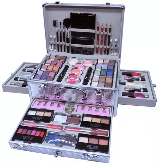 Βαλιτσάκι Αισθητικής Μεταλλικό Ασημί