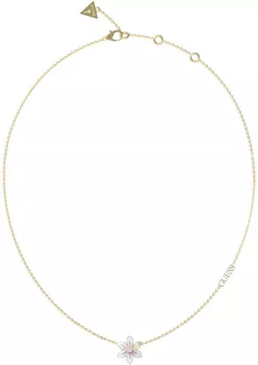Κολιέ Guess με σχέδιο Λουλούδι  Επιχρυσωμένο Ατσάλι με Ζιργκόν