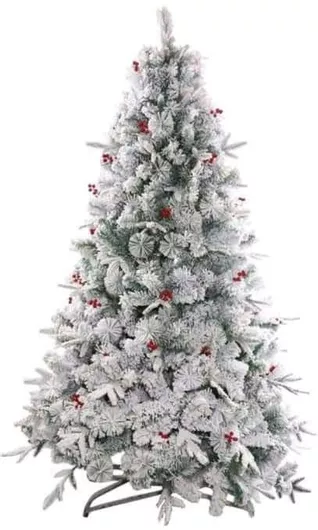 Χριστουγεννιάτικο Δέντρο Premium Πράσινο Χιονισμένο 150εκ με Μεταλλική Βάση