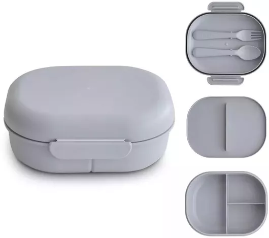 Παιδικό Σετ Φαγητού Mushie Πλαστικό Γκρι