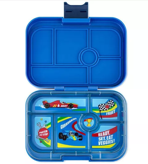 Παιδικό Δοχείο Φαγητού Yumbox Original Πλαστικό Surf Blue Race Cars