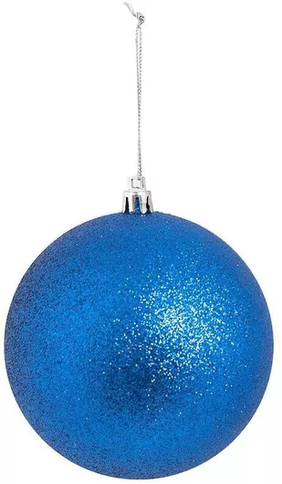 10 Χριστουγεννιάτικες Μπάλες Πλαστικές Μπλε με Χρυσόσκονη 10x10εκ. 2τμχ