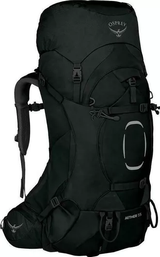 Osprey Aether 55 Ορειβατικό Σακίδιο 55lt Αδιάβροχο Μαύρο