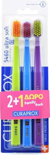Οδοντόβουρτσες Curaprox Family Pack Cs 5460 Ultra Soft Toothbrush Με Εξαιρετικά Απαλές Ανθεκτικές Ίνες Για Αποτελεσματικό Καθαρισμό 2+1 Δώρο