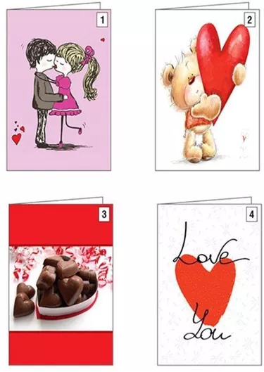 Ευχετήριες Κάρτες Αγίου Βαλεντίνου 10.5x7cm 12τμχ (Διάφορα Σχέδια/Χρώματα)