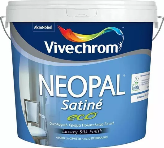 Πλαστικό Χρώμα Vivechrom Neopal Satine Eco Οικολογικό για Εσωτερική Χρήση 1lt