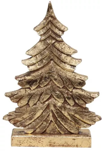 InTheBox Χριστουγεννιάτικο Διακοσμητικό Ξύλινο Δεντράκι 33εκ. Χρυσό Elvi