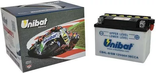 Μπαταρία Μοτοσυκλέτας Unibat CB4L-B/SM  4Ah Gilera Runner 50 2006 / Piaggio Fly 50 2005-2007 / Yamaha Neos 50 1997-2012