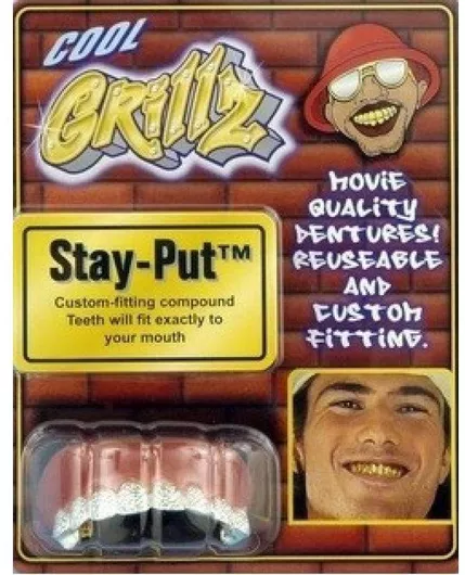 Στρας Αποκριάτικα Δόντια Ασημί