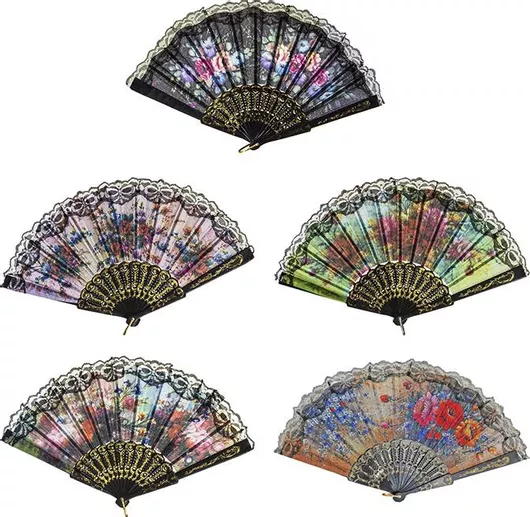 Αποκριάτικη Βεντάλια Δαντέλα Φλοράλ