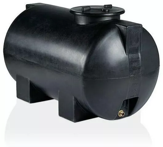 Δεξαμενή Νερού / Πετρελαίου Stamatiou Plastics Πλαστική Διπλού Τοιχώματος Κυλινδρική Οριζόντια 600lt Μαύρη