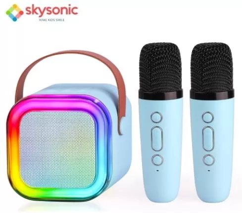 Σύστημα Karaoke Skysonic K8 με Ασύρματα Μικρόφωνα  Γαλάζιο Χρώμα