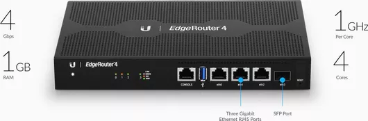 Ασύρματο Router Ubiquiti EdgeΑσύρματο Router 4 με 4 Θύρες Gigabit Ethernet