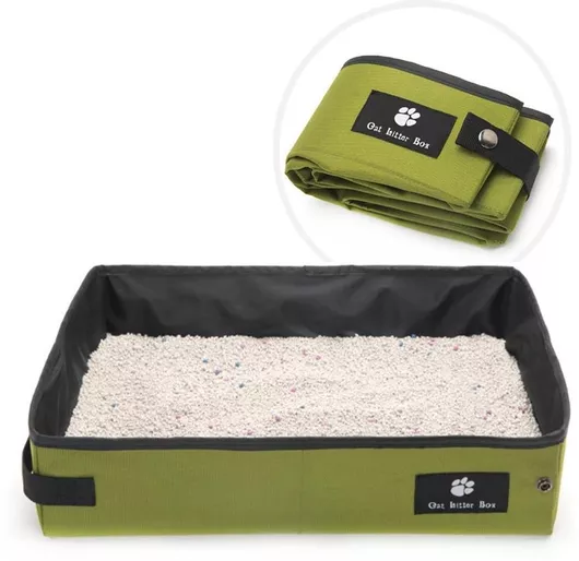 Λεκάνη Γάτας Πτυσσόμενη 35x45x12.5cm  Πράσινο 