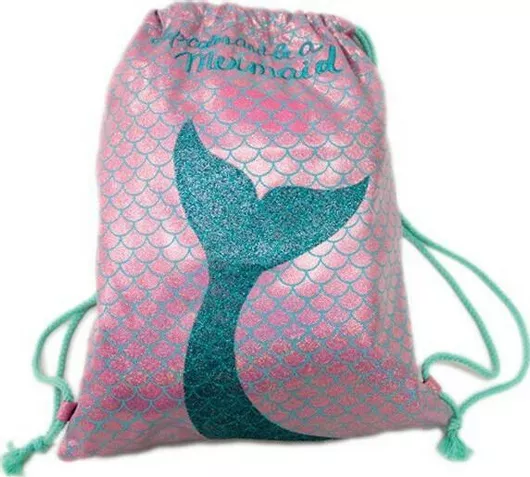 Παιδική Τσάντα Πουγκί Paperpack Net Mermaid 25x30cm Ροζ