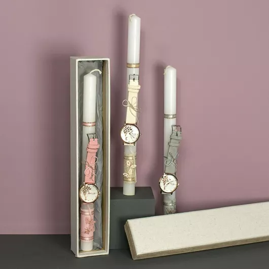 Πασχαλινή Λαμπάδα Στρογγυλή με Κουτί (Τυχαία Επιλογή Χρώματος/Σχεδίου)