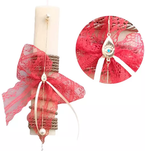 Πασχαλινή Λαμπάδα Στρογγυλή Αρωματική Ασημί 20cm.