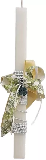 Πασχαλινή Λαμπάδα Στρογγυλή Αρωματική 35cm Λευκή