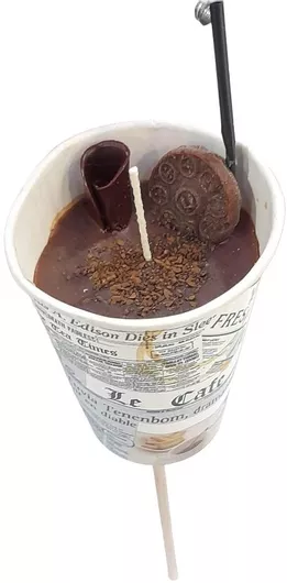 Πασχαλινη Λαμπάδα χιουμοριστικη σοκολατα με μπισκοτο σε κυπελο με στικ LM-4421