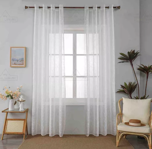 Κουρτίνα My Home Luxury με Τρουκς Λευκή 140x270cm