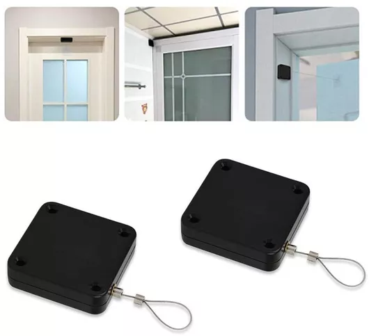 Στοπ Πόρτας Αυτοκόλλητο Μεταλλικό 2τμχ Μαύρο