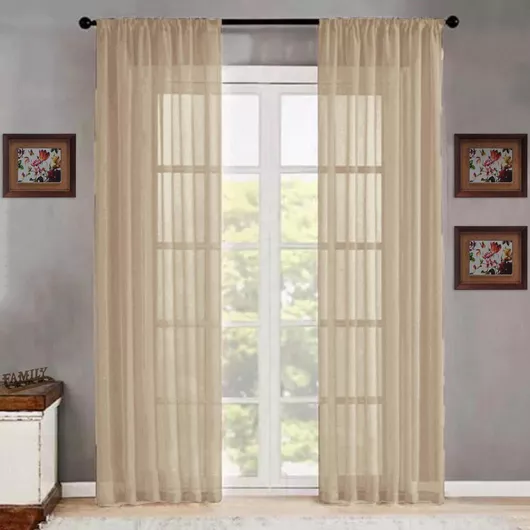 Κουρτίνα Ehome με Τρέσα Τούλι Μπεζ 280x300cm