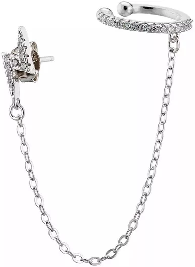 Σκουλαρίκι Oxzen Ear Cuff  Ασήμι με Πέτρες