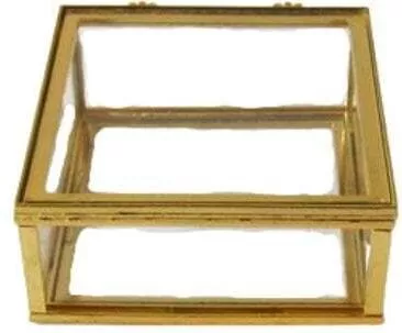 ΚΟΥΤΙ ΓΥΑΛΙΝΟ ΜΕΤΑΛΛΙΚΟ 7Χ7Χ2,5CM (ΧΡΥΣΟ)