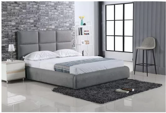 Κρεβάτι Maxim King Size Επενδυμένο με Ύφασμα για Στρώμα 180x200cm Γκρι