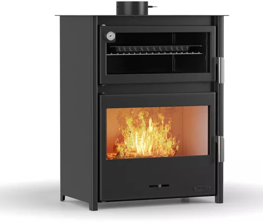 Ξυλόσομπα Thermiki ATS Masina Χαλύβδινη 17.5kW Μαύρη