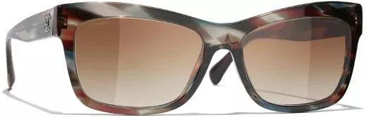 Γυαλιά Ηλίου Chanel Τετράγωνα Κοκκάλινα Καφέ 56mm