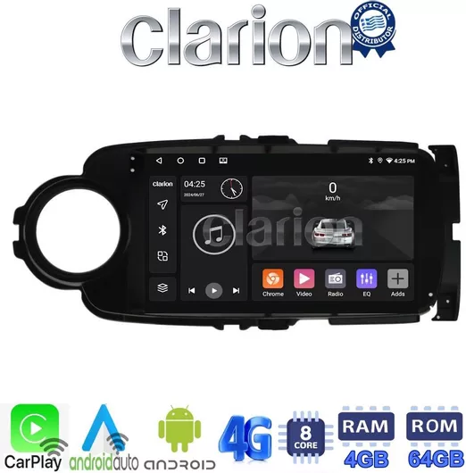 Ηχοσύστημα Αυτοκινήτου ElectricLife για Toyota Yaris 2012-2015 Apple CarPlay/GPS/WIFI/Bluetooth/Android Auto