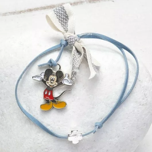 Μαρτυρικό Βραχιολάκι Παρίσης Σταυρουδάκι Mickey Σετ 50τμχ Γκρι