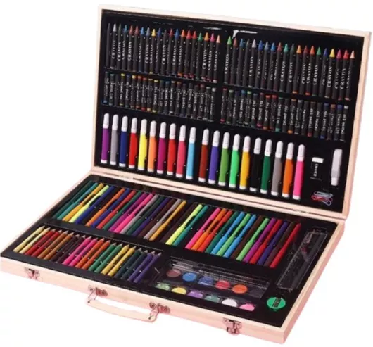 Σετ Ζωγραφικής Kelepoyri 47006850 σε Βαλιτσάκι Ξύλινο 47.5x29.5cm 180τμχ