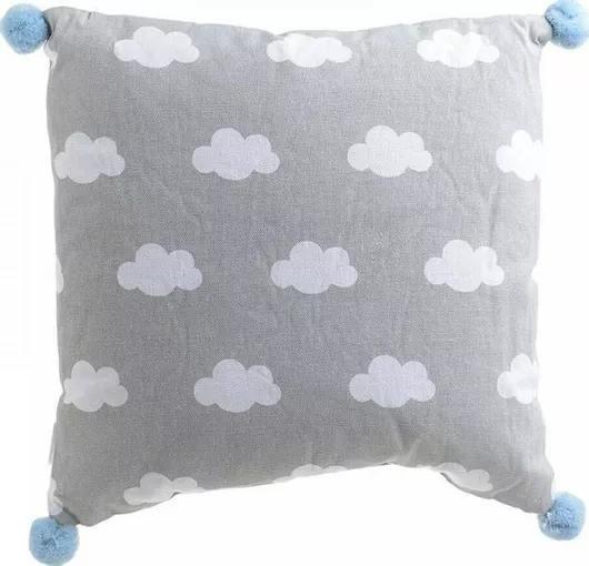 Διακοσμητικό Μαξιλάρι Κούνιας Click Συννεφάκια 40x40cm Γκρι