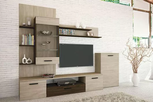 Σύνθετο 6005 ξύλινο Oak Sonoma Dark-Wenge 250x38x195εκ. μελαμίνης