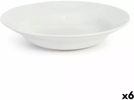Πιάτο Βαθύ La Mediterranea Κεραμικό Λευκό 6τμχ