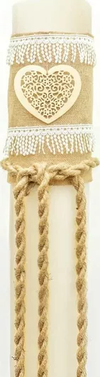 Λαμπάδα Γάμου 12 cm με Boho Στολισμό