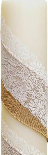 Λαμπάδα Γάμου με Δαντέλα 15cm