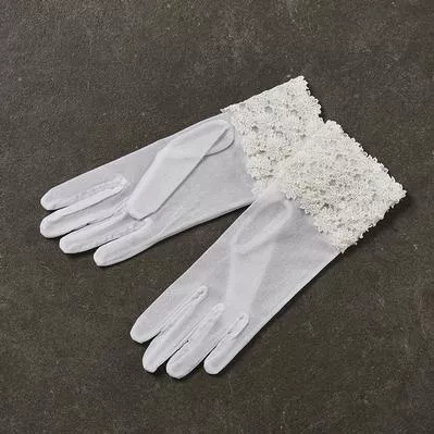 Νυφικά Γάντια με Δαντέλα στον Καρπό 1263-9″, nv23-02-02000-0042