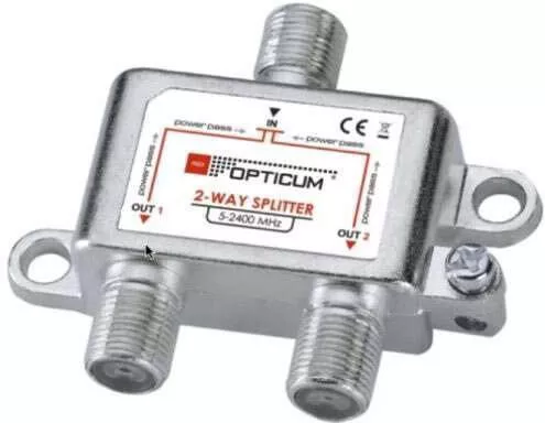 Opticum Splitter 2 way 5-2400 MHz Power Pass