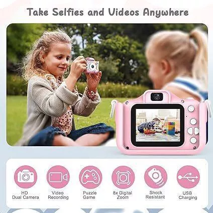 Unicorn Compact Φωτογραφική Μηχανή με Οθόνη 2" Ροζ