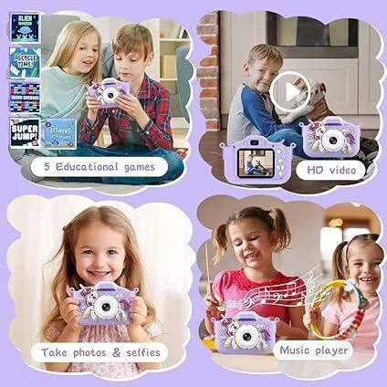 Compact Φωτογραφική Μηχανή Unicorn με Οθόνη 2" Μοβ