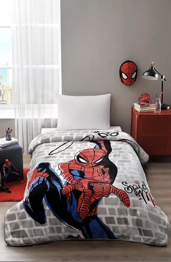 Κουβέρτα Modavana Βελουτέ Spiderman 160x220cm Γκρι