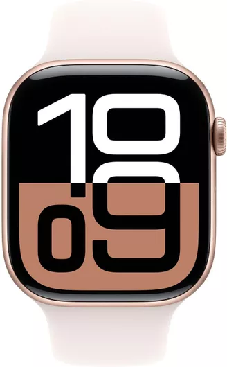 Apple Watch Series 10 Aluminium 46mm Αδιάβροχο με Παλμογράφο Rose Gold με Light Blush Sport Band M/L