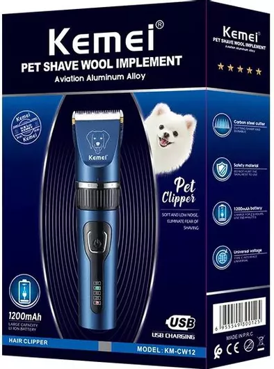 Κουρευτική Μηχανή για Kατοικίδια Kemei KM-CW12 Μπλε