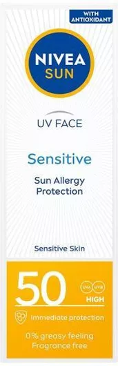 Αντηλιακό Σώματος Nivea Sun Sensitive Protective Κρέμα για Ευαίσθητα Δέρματα SPF50 50ml